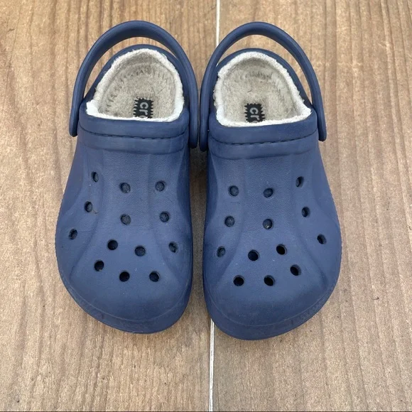 CROCS | Shoes | Crocs Navy Blue Lined Clogs Size C11 | Poshmark display picture 2